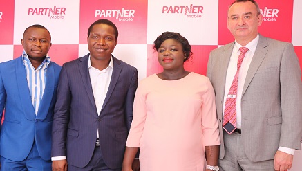 (L-r): Joshua Ajayi, chief executive officer, Awesome Communications; Sola Akintola, technical partner, Partner Mobile; Ife Akerele-Molokwu, marketing manager, Partner Mobile, and Simon Klepper, chief operating officer, Partner Mobile, at the launch of PS 3  to celebrate Partner Mobile 1st anniversary in Lagos on Friday.